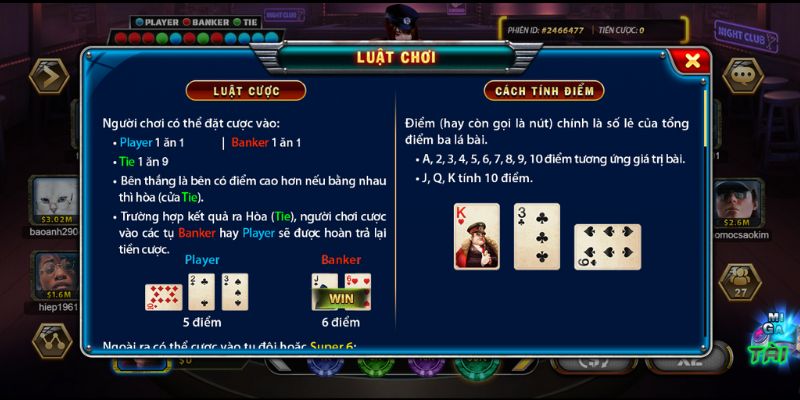 Tham gia chơi game Baccarat B52