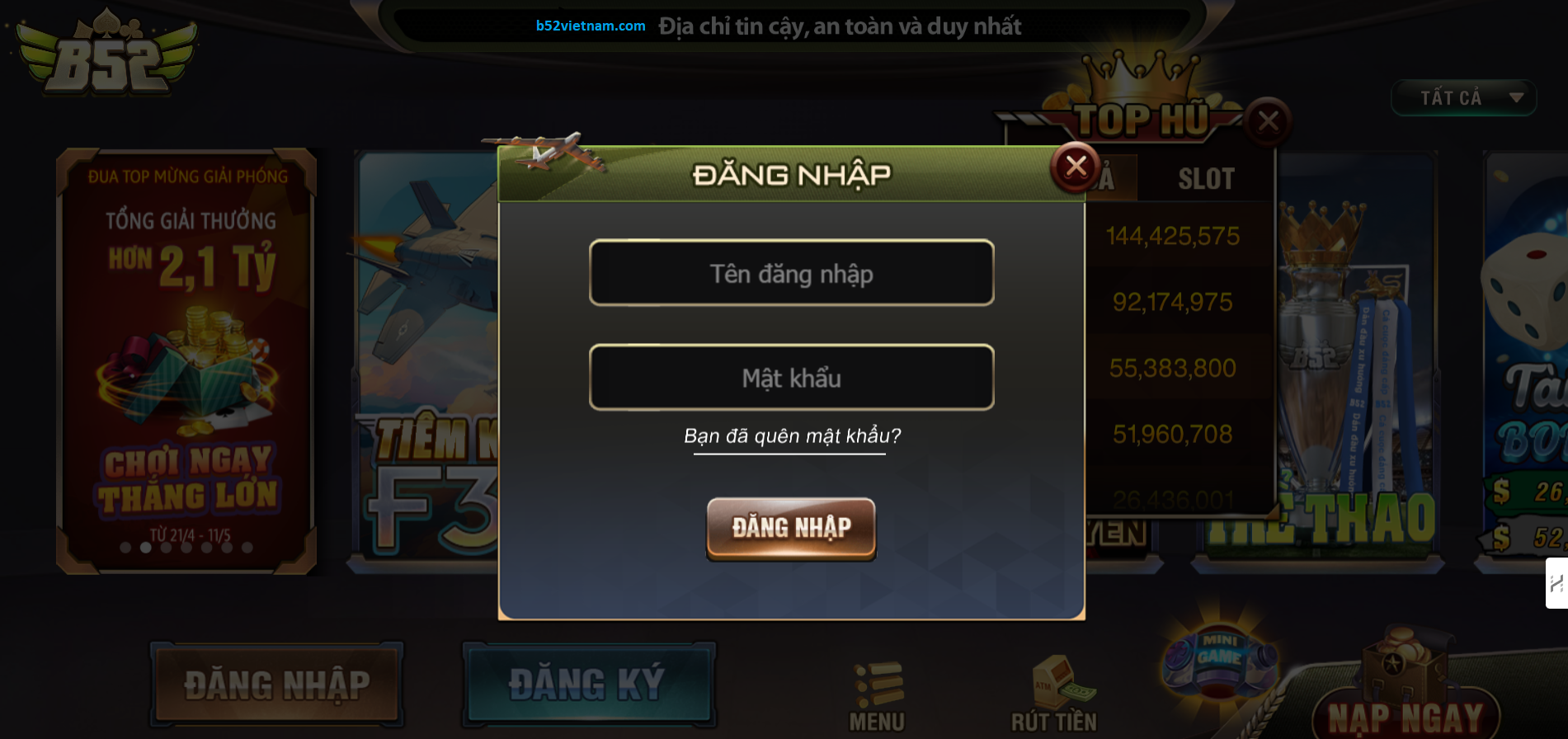 Hướng dẫn đăng nhập B52CLUB chi tiết dễ hiểu